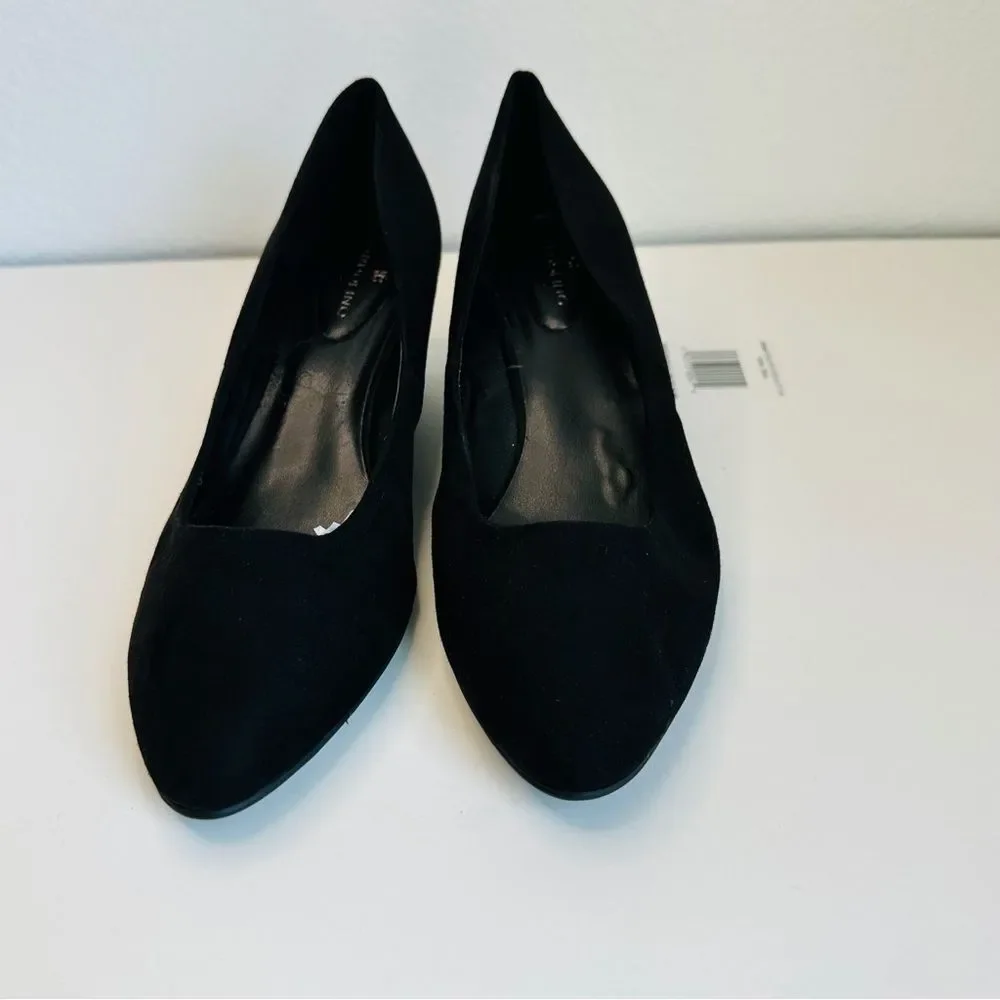 Bandolino Black Suede Wedges Shoes‎  Size 7.5